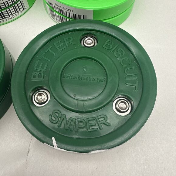 Better Biscuit Hockey Pucks 4 Pack - 2 Passer & 2 Sniper, Green/Dark Green *READ - Picture 3 of 11